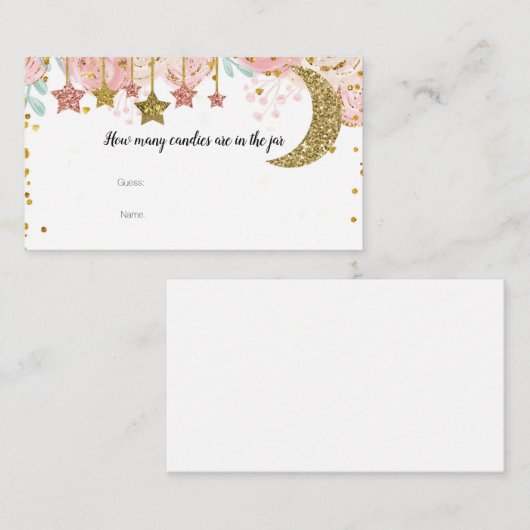 Gouden twinkel Hoeveel Snoepjes in de pot Kaart (Voorkant / Achterkant)