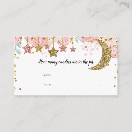 Gouden twinkel Hoeveel Snoepjes in de pot Kaart (Voorkant)