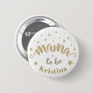 Gouden Twinkel Kleine Ster Baby Shower Mama in wor Ronde Button 5,7 Cm