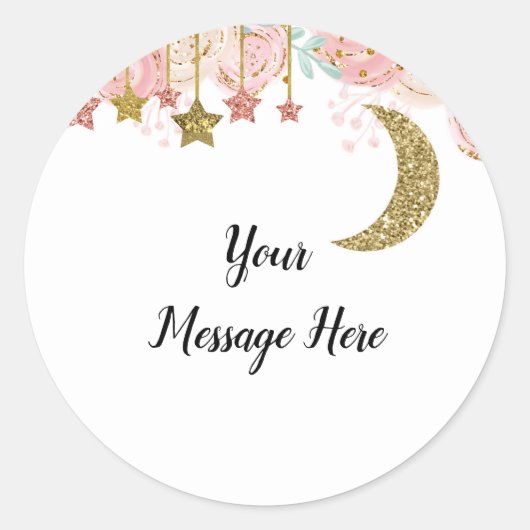 Gouden twinkel twinkel Dank je Sticker (Voorkant)