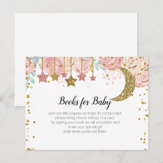 Gouden twinkle - Breng een boekinzetstuk Uitnodiging Briefkaart (Voorkant / Achterkant)