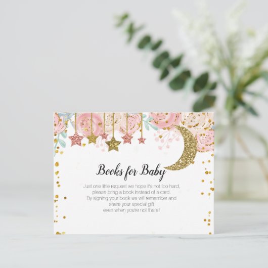 Gouden twinkle - Breng een boekinzetstuk Uitnodiging Briefkaart (Staand voorkant)