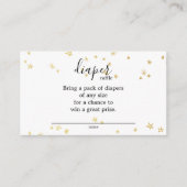 Gouden Twinkle Little Star Baby shower Luier Raffl Informatiekaartje (Voorkant)