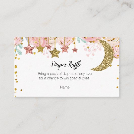 Gouden twinkle luier Raffle Informatiekaartje (Voorkant)