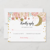 Gouden twinkle RSVP-kaart Bedankkaart (Voorkant)