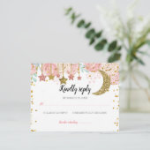 Gouden twinkle RSVP-kaart Bedankkaart (Staand voorkant)