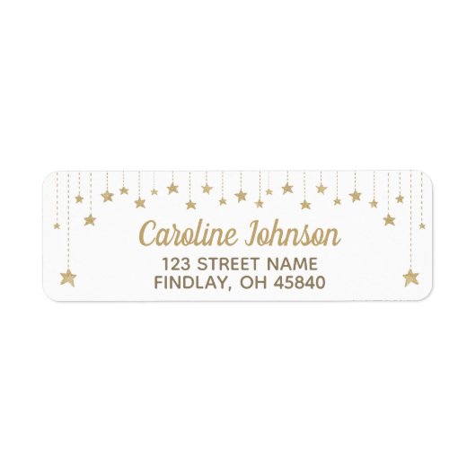 Gouden Twinkle Twinkle Little Star Adres Etiket (Voorkant)