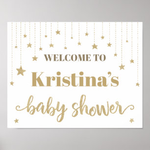 Gouden Twinkle Twinkle Little Star Baby Shower Bor Poster