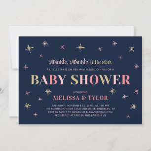 Gouden Twinkle Twinkle Little Star Meisje Baby Sho Kaart