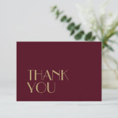 Gouden Type Deco | Bourgondische bruiloft flat dan Bedankkaart (Staand voorkant)