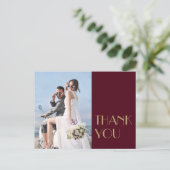 Gouden Type Deco | Bourgondische bruiloft foto dan Briefkaart (Staand voorkant)