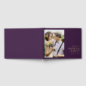 Gouden Type Deco | Donker Paarse foto Gastenboek (Volledig)
