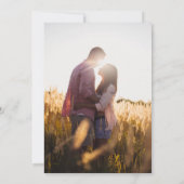 Gouden Type Deco Donker Paarse Foto Verlovingsfees Kaart (Achterkant)