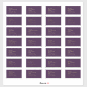 Gouden Type Deco   Donker Paarse gastadreslabel Sticker