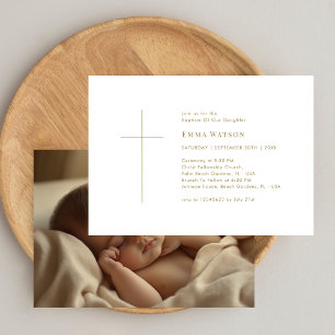 Gouden Typografie Baby Fotodoop Kaart