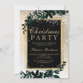 gouden typografie blaassneeuw elegant kerst kaart (Voorkant)