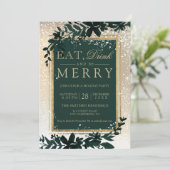 gouden typografie blaassneeuw elegant kerstmis kaart (Staand voorkant)