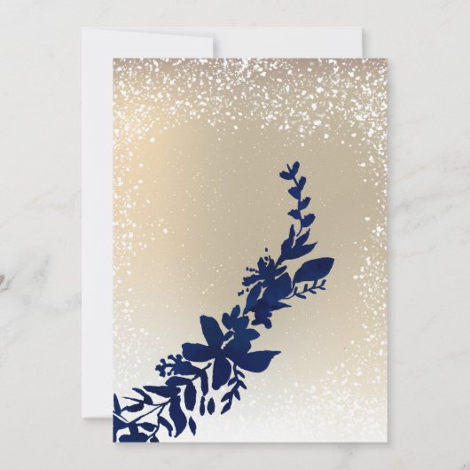 gouden typografie blaassneeuw kerst kaart (Achterkant)