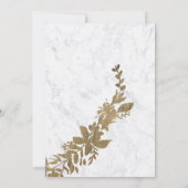 Gouden typografie Bloemen wit marmer Sweet 16 Kaart (Achterkant)