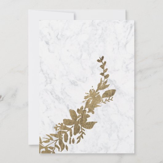 Gouden typografie Bloemen wit marmer Sweet 16 Kaart (Achterkant)