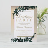 Gouden typografie Bloemensneeuw lijst bladkerst Kaart (Staand voorkant)