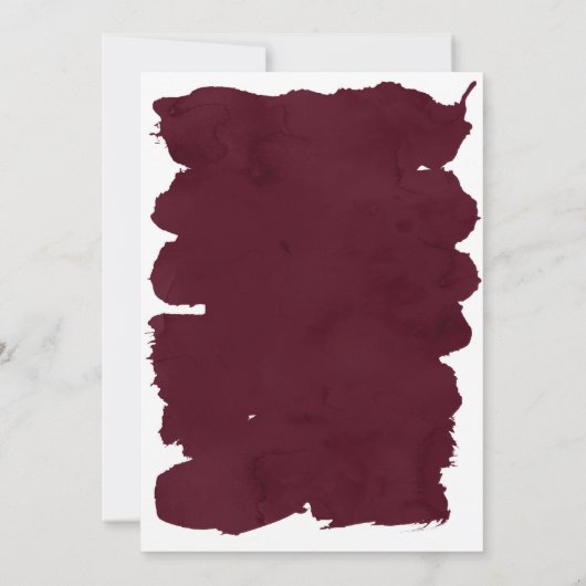 Gouden typografie bordeaux waterverf Baby shower Kaart (Achterkant)