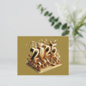 Gouden typografie briefkaart (Staand voorkant)