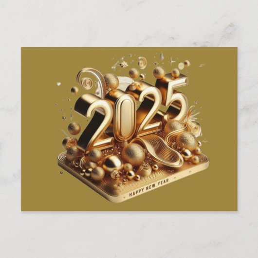 Gouden typografie briefkaart (Voorkant)