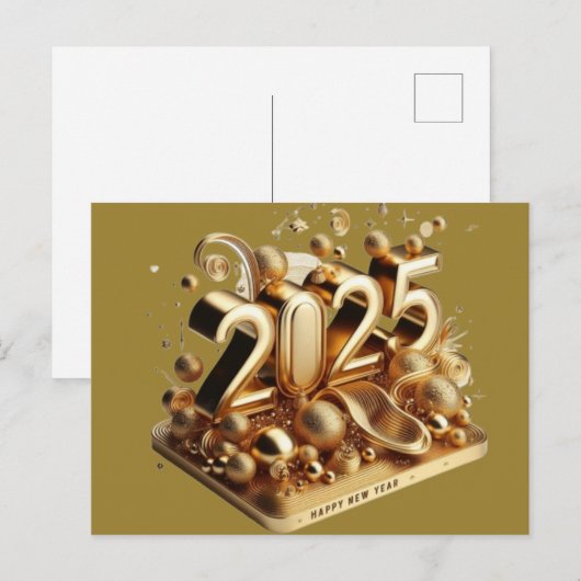 gouden typografie feestdagenkaart (Voorkant / Achterkant)