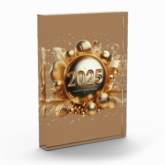 Gouden typografie Gelukkig Nieuwjaar 2025 Fotoblokken (Links)