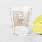 Gouden typografie Gelukkig Nieuwjaar 2025 Shot Glas (Achterkant)