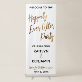 Gouden Typografie Gelukkig Ooit Na Feest Roll-up Banner