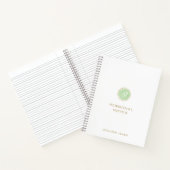 Gouden typografie groene waterverf monogram naam notitieboek (Binnen)