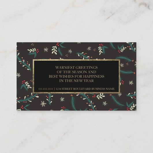 gouden typografie Kerstmis mistletoe bedrijfsidee Visitekaartje (Achterkant)