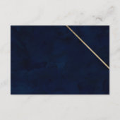 Gouden typografie navy blauwe bruiloft richting informatiekaartje (Achterkant)