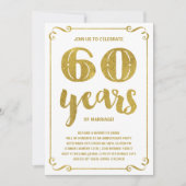 Gouden Typografie | Nep Folie 60ste Verjaardag Kaart (Voorkant)