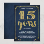 Gouden typografie | Nepfolie 15e verjaardag Kaart (Voorkant / Achterkant)