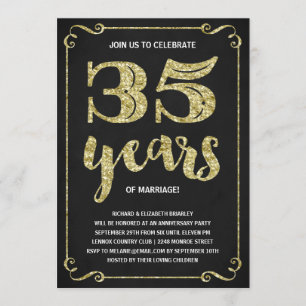 Gouden typografie Nepfolie 35ste verjaardag Kaart