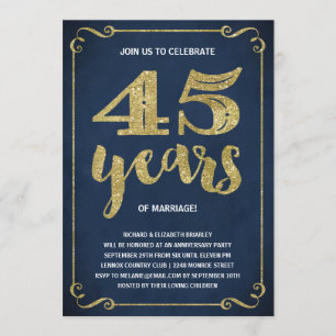 Gouden typografie Nepfolie 45ste verjaardag Kaart