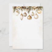 Gouden Typografie Ornamenten Baubles Kerstfeest Kaart (Achterkant)