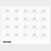 Gouden typografie Prettig kerstfeest Ronde Sticker (Vel)