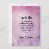 Gouden typografie roze waterverf bedankt kaart (Voorkant)