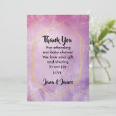 Gouden typografie roze waterverf bedankt kaart (Staand voorkant)