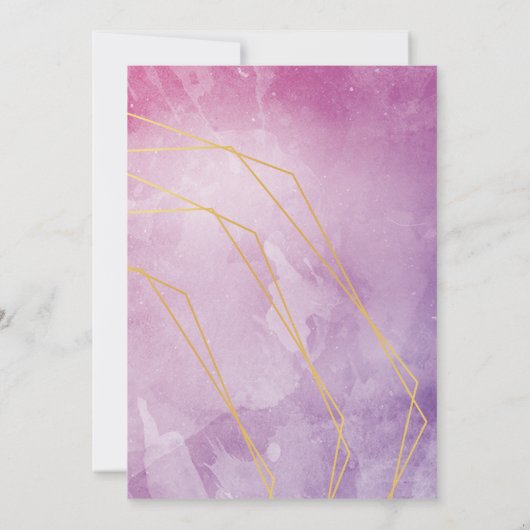 Gouden typografie roze waterverf bedankt kaart (Achterkant)