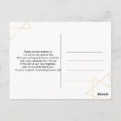 Gouden typografie roze waterverf Dank je Briefkaart (Achterkant)