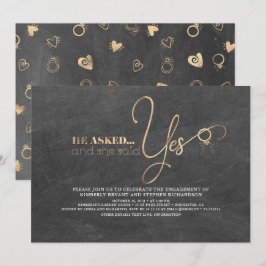 Gouden Typografie Schattige Modern Engagement Part Kaart
