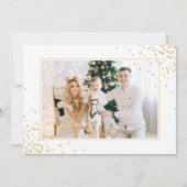 Gouden Typografie Script 3 Multi Photo Christmas Feestdagenkaart (Achterkant)