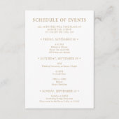 Gouden Typografie Trouwweekend Agenda van Evenemen Informatiekaartje (Voorkant)