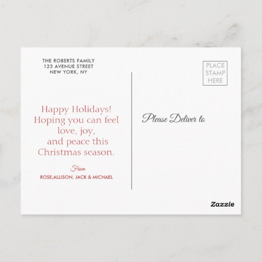 gouden typografische script kerstvakantie Briefkaa Briefkaart (Achterkant)