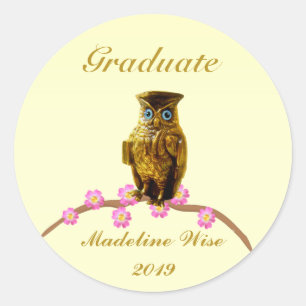 Gouden Uil Afstudeersticker Ronde Sticker
